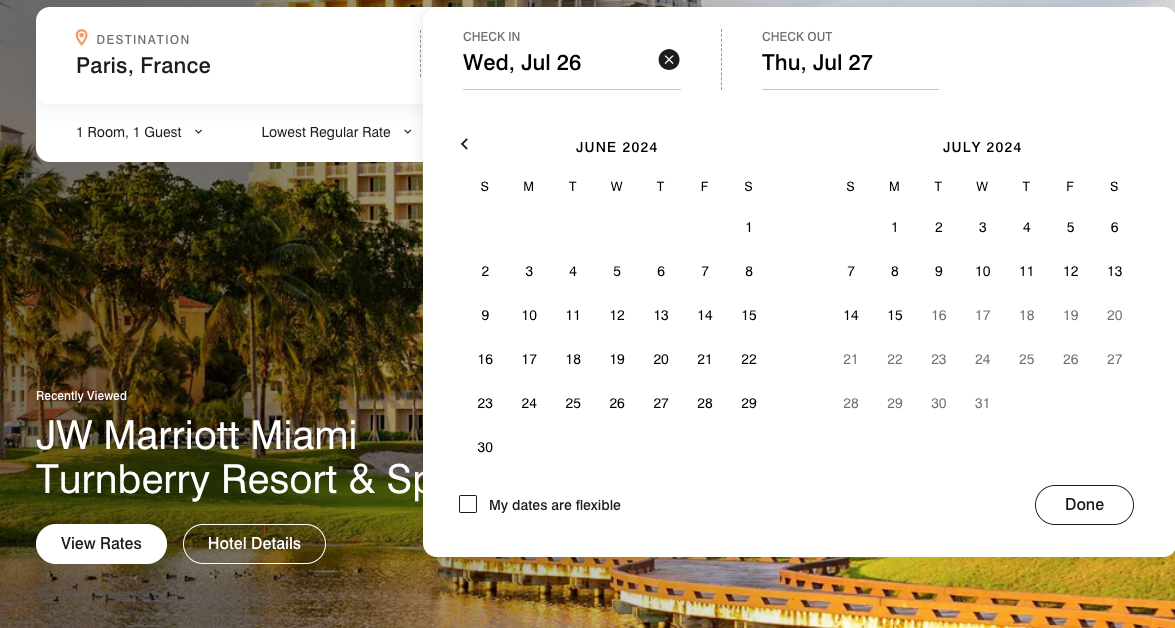 Marriott Bonvoy’s booking window. MARRIOTT