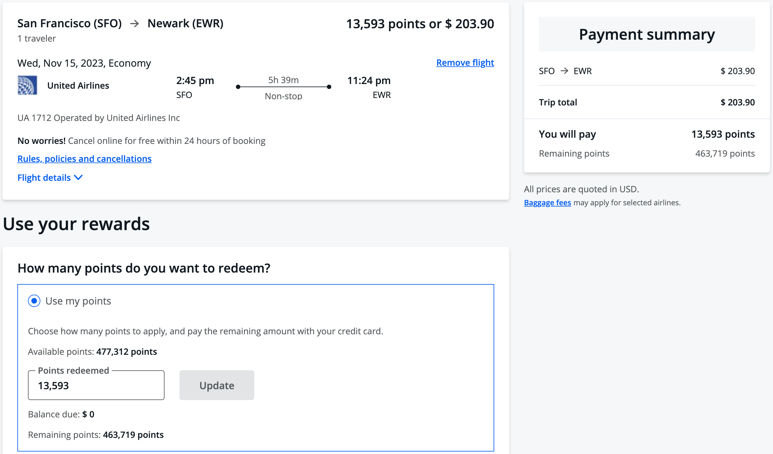 Pay with points Chase portal