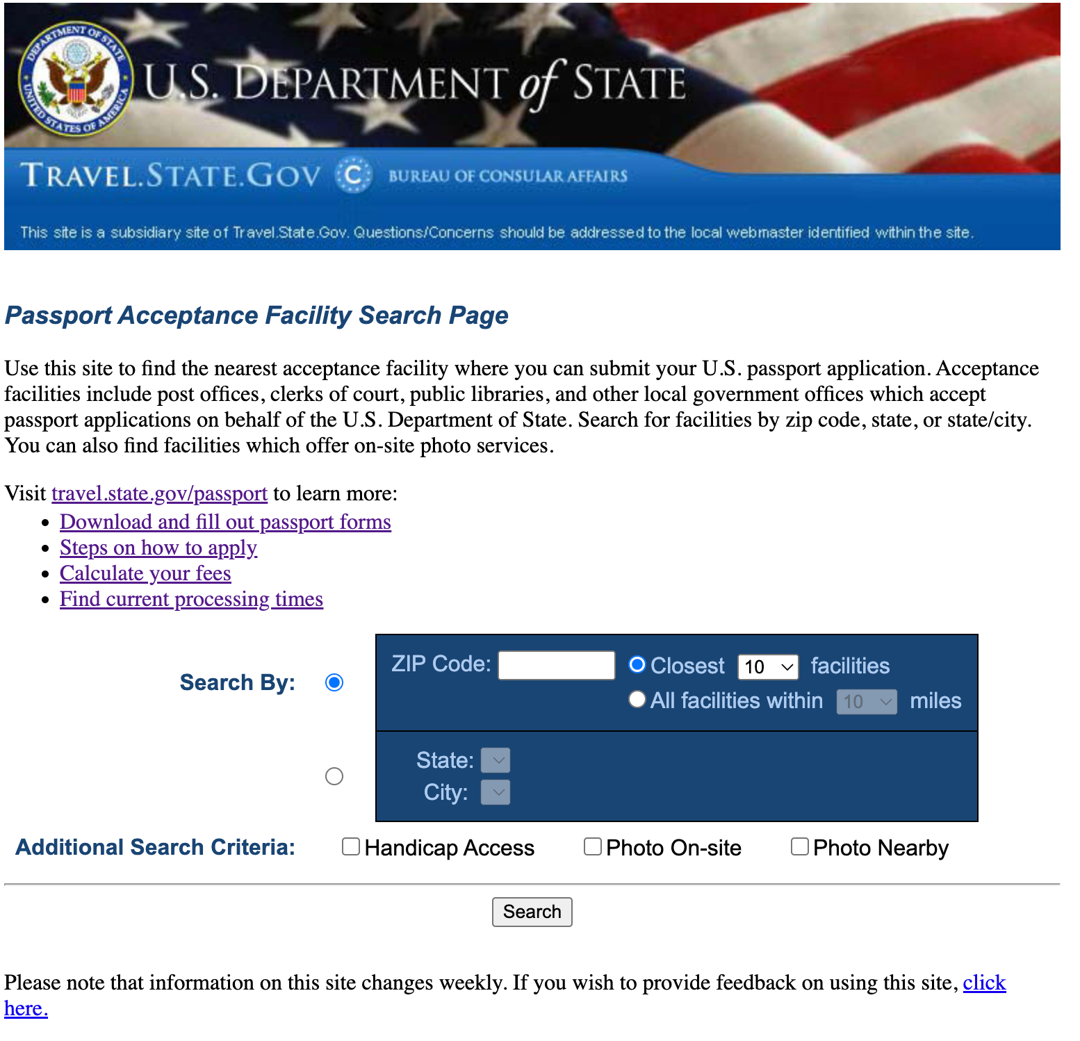 state department website
