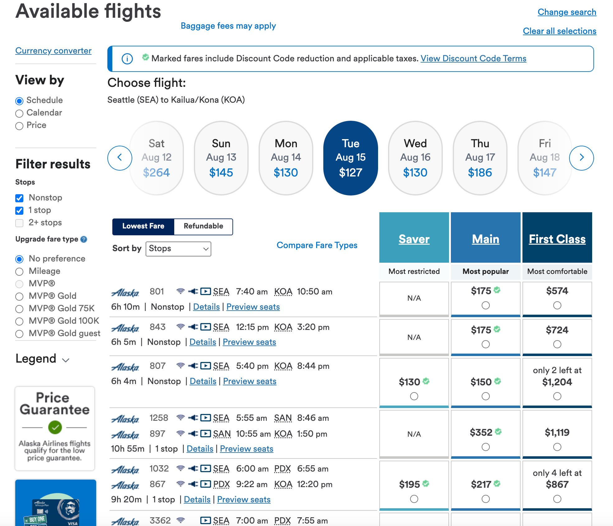 flight options