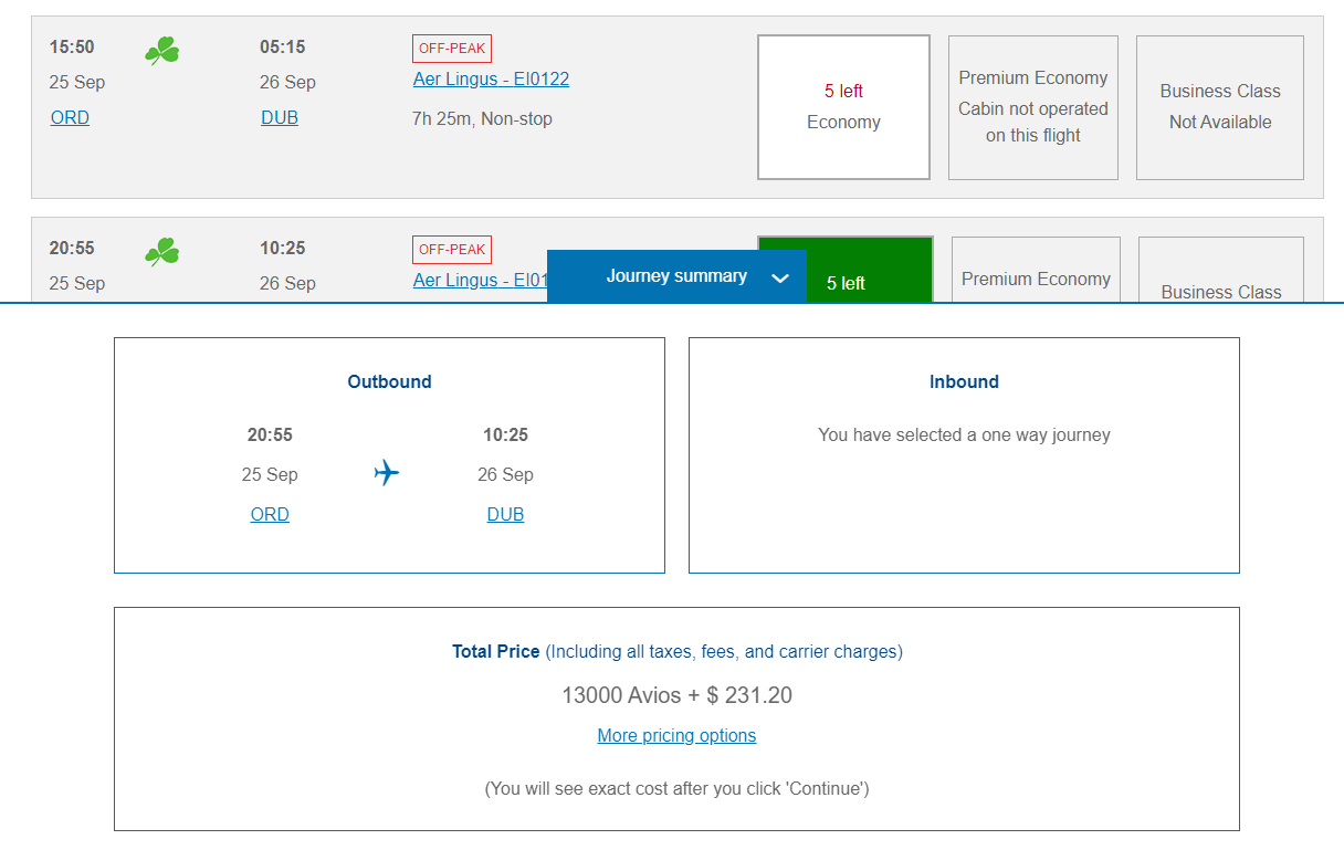 Booking a British Airways award