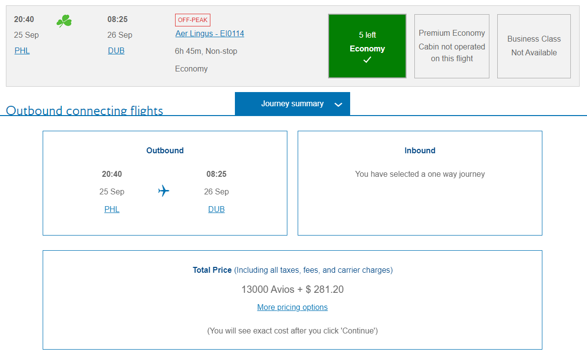 Booking a British Airways award