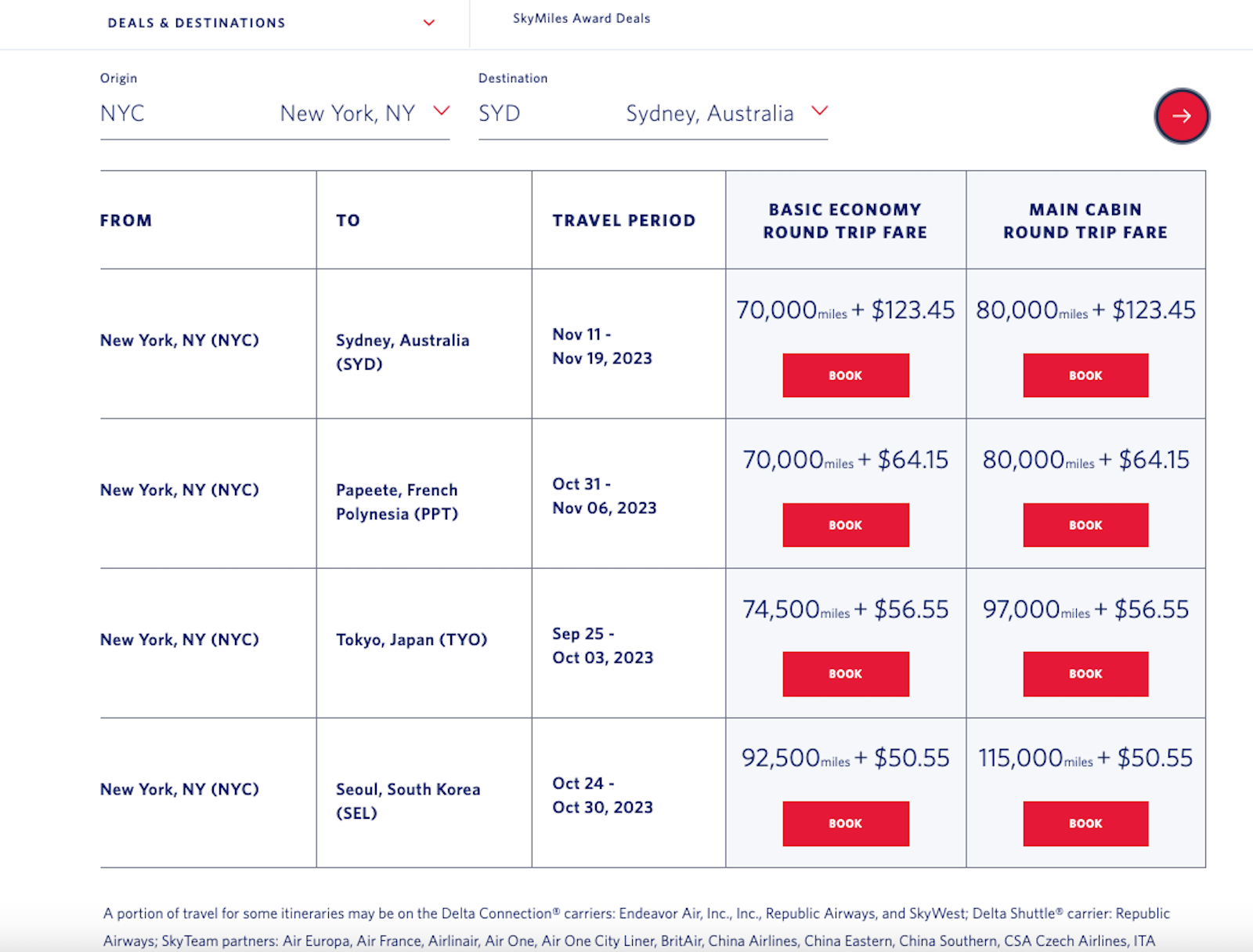 delta deal page
