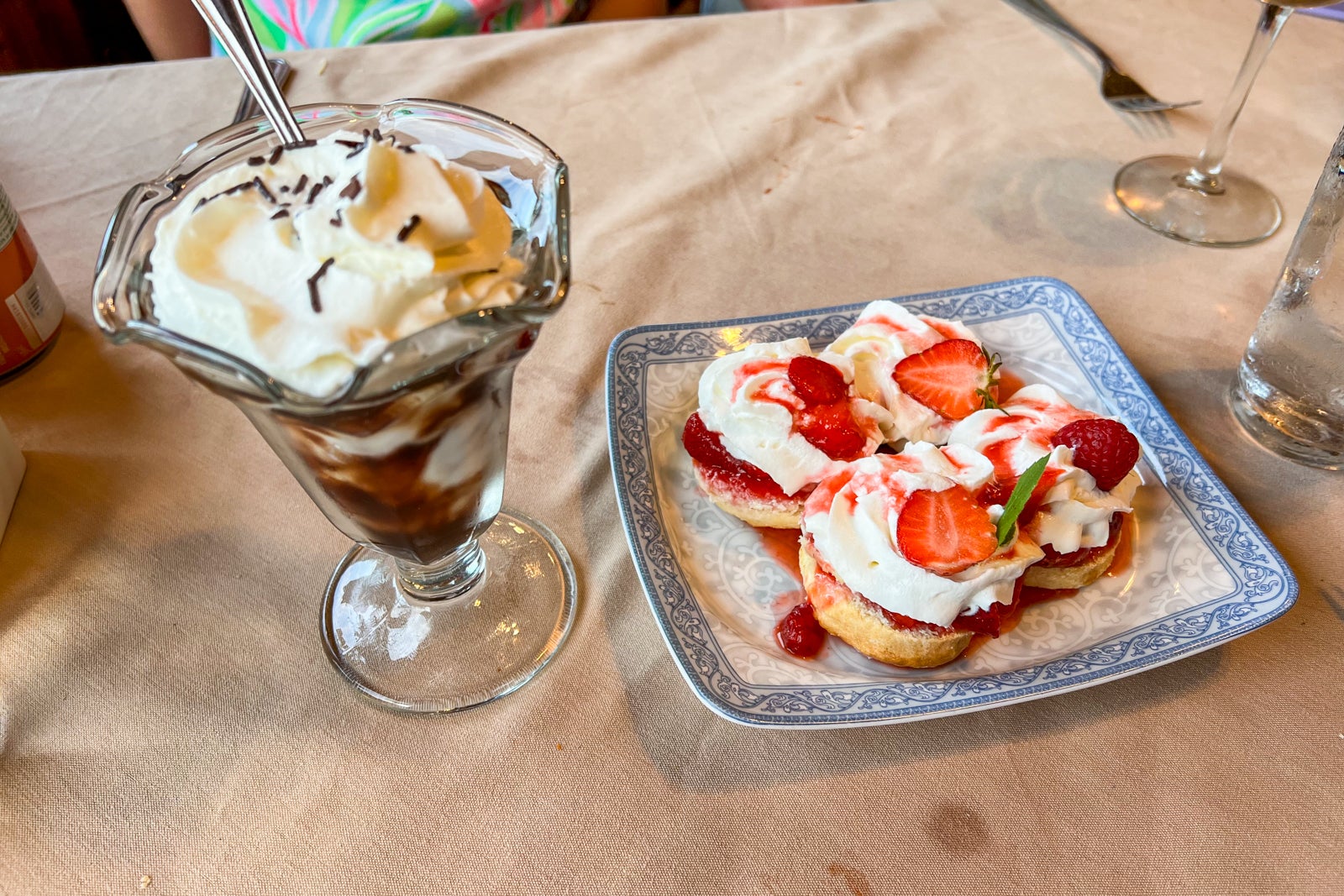 strawberry shortcake at Train Station Inn restaurant