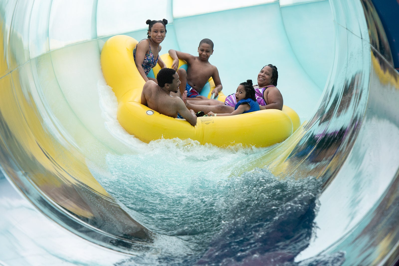 Family raft waterslide at Great Wolf Lodge Maryland.