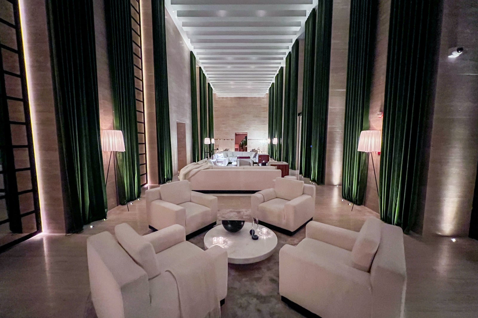A luxurious lobby of a hotel
