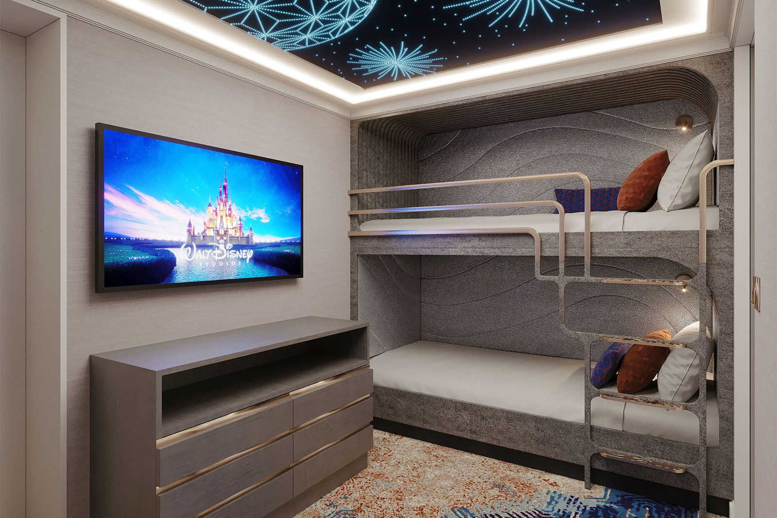 Artist's rendering of the Tomorrow Tower Suite on Disney Treasure.