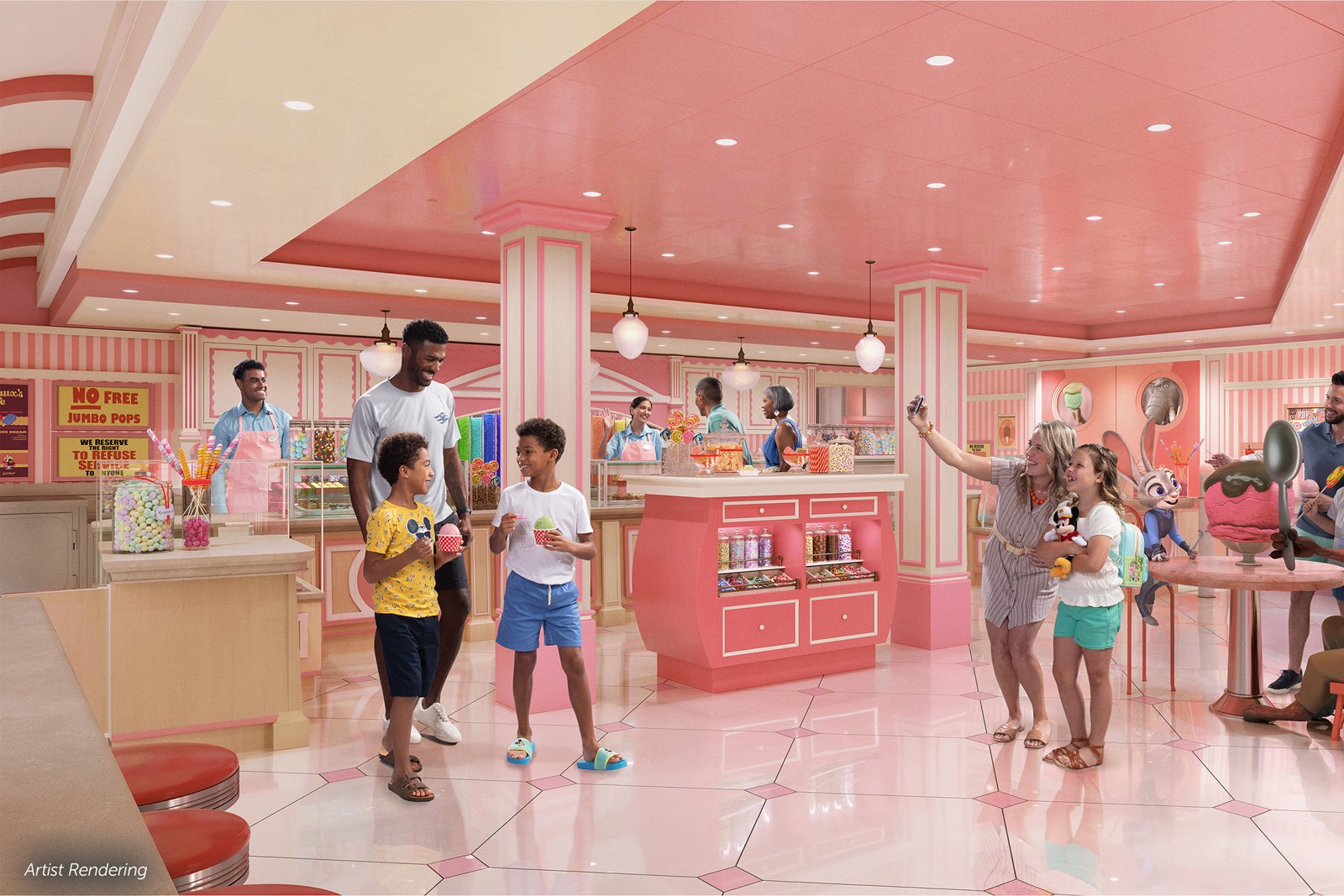 Artist's rendering of Jumbeaux's Sweets ice cream and candy shop.