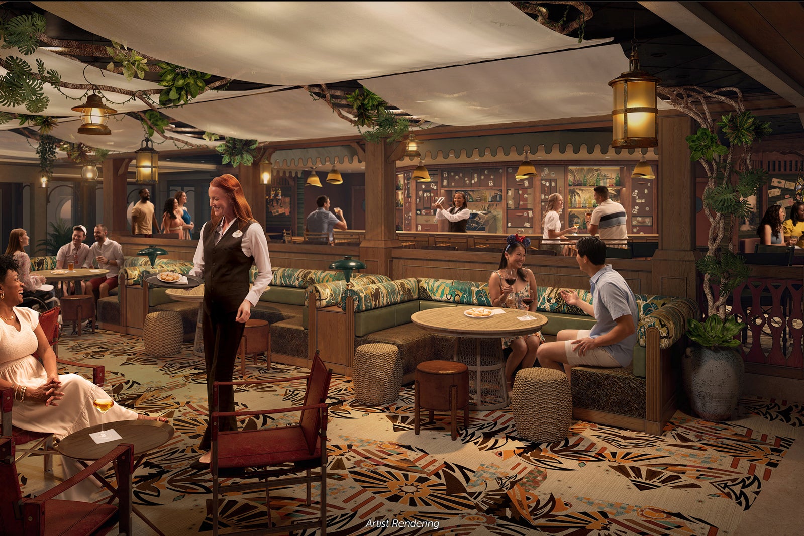 Artist's rendering of Skipper Society bar.