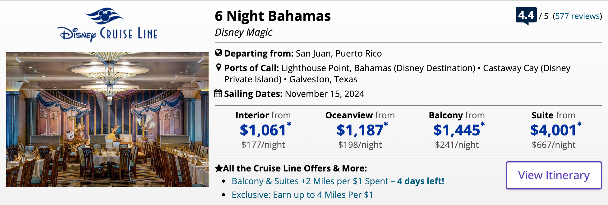 Disney cruise booked through UA cruises