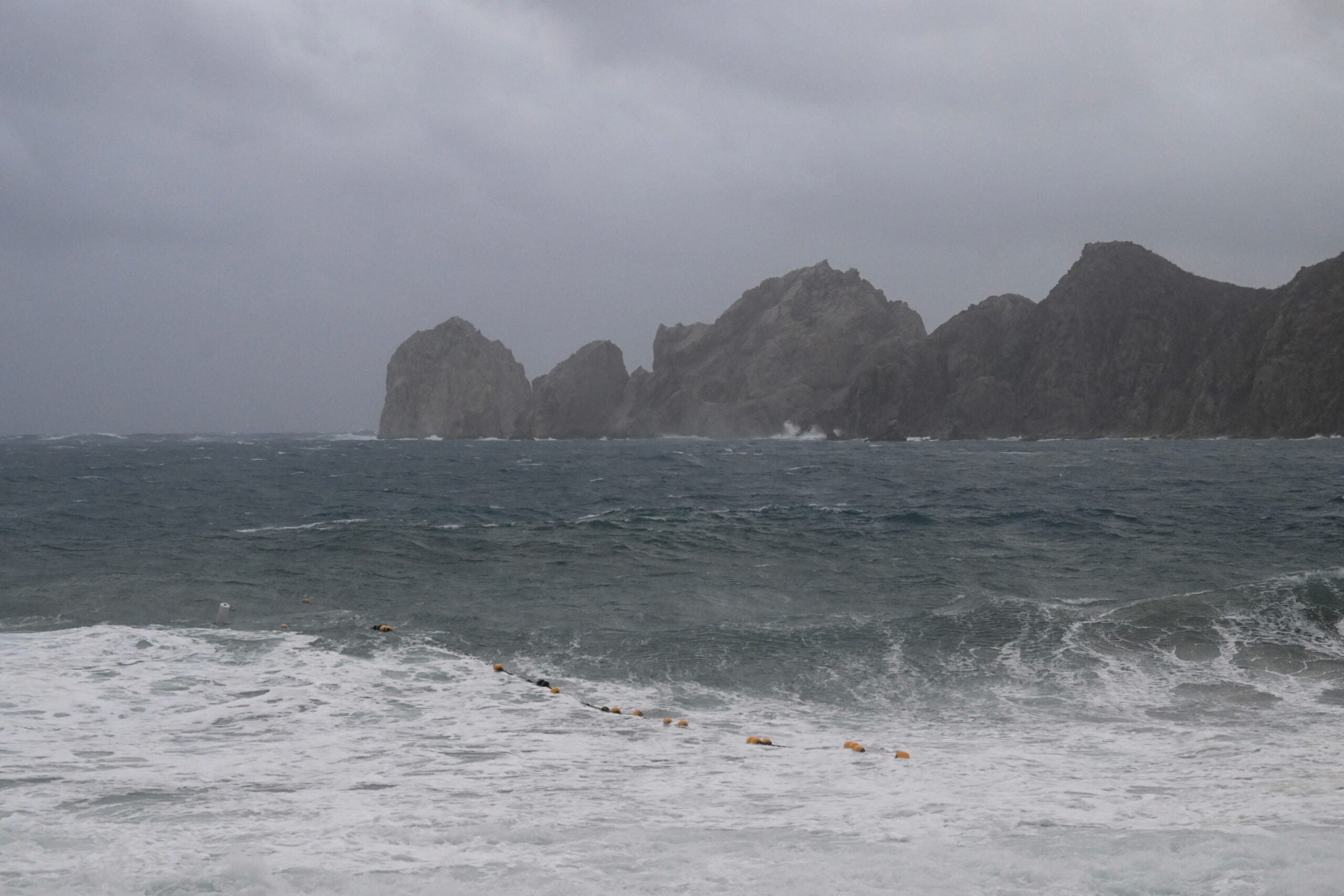 A rough sea is seen from Cabo San Lucas, Baja California State, Mexico, 