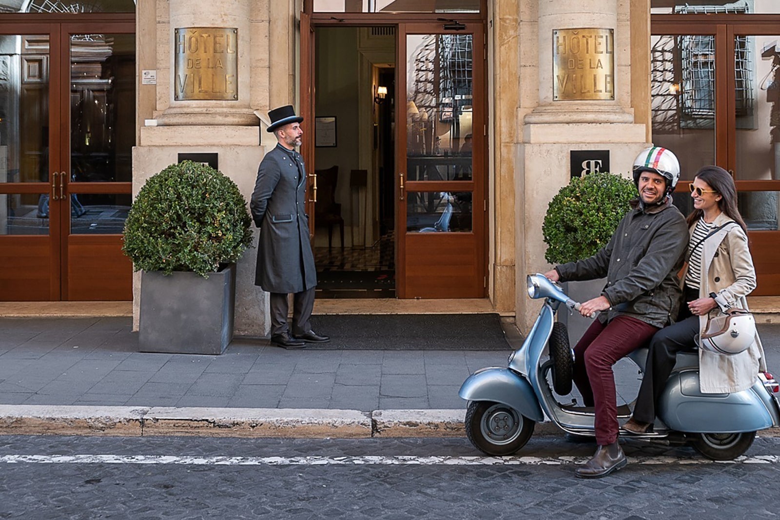 couple on moped