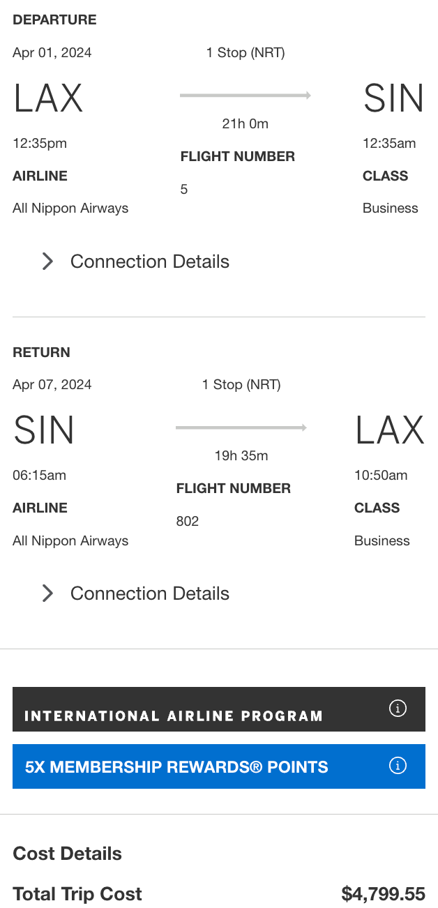 LAX-SIN IAP