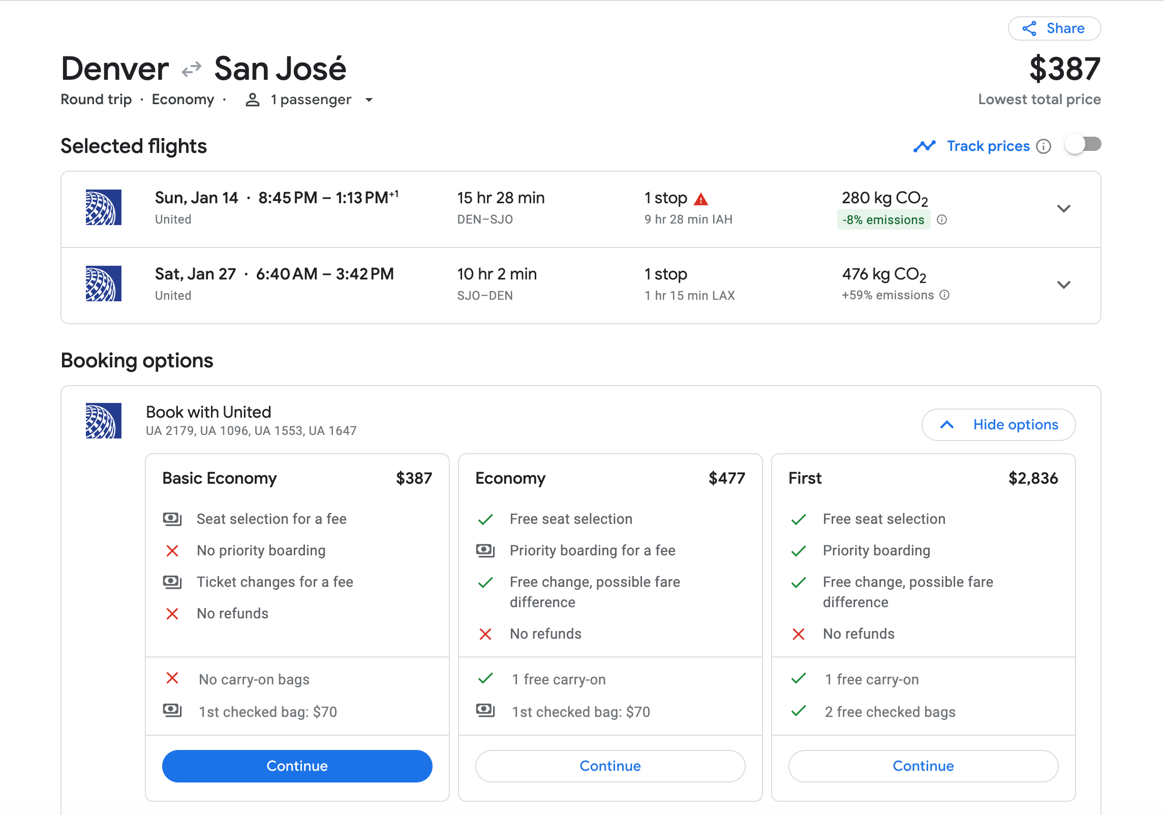 denver to san jose flights