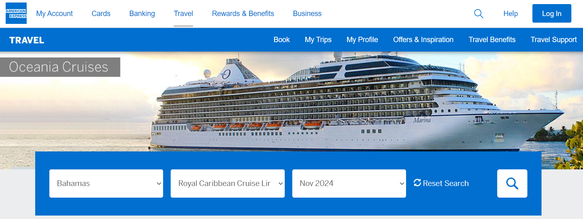 Booking a cruise with Amex