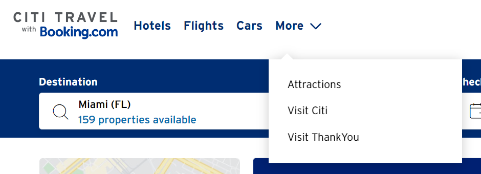 Booking attractions through the Citi Travel portal