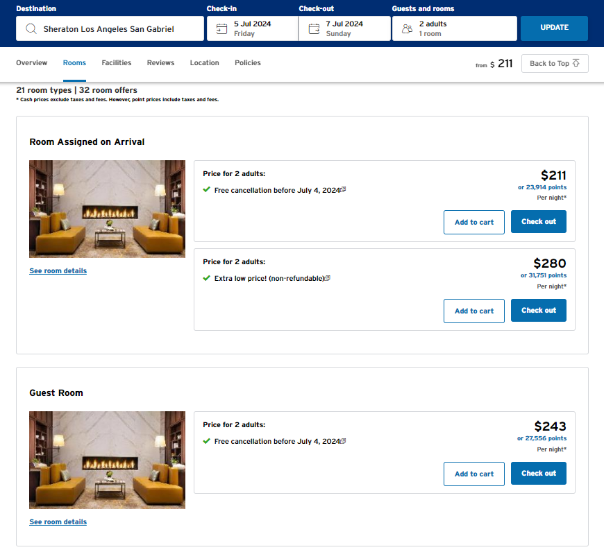 Booking a hotel through the Citi Travel portal