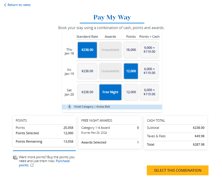 Booking with Hyatt Pay My Way