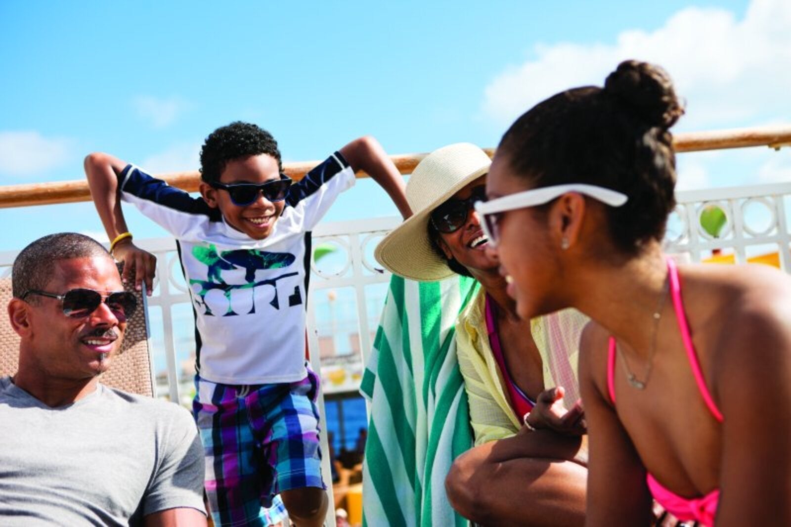 Family enjoying cruise ship