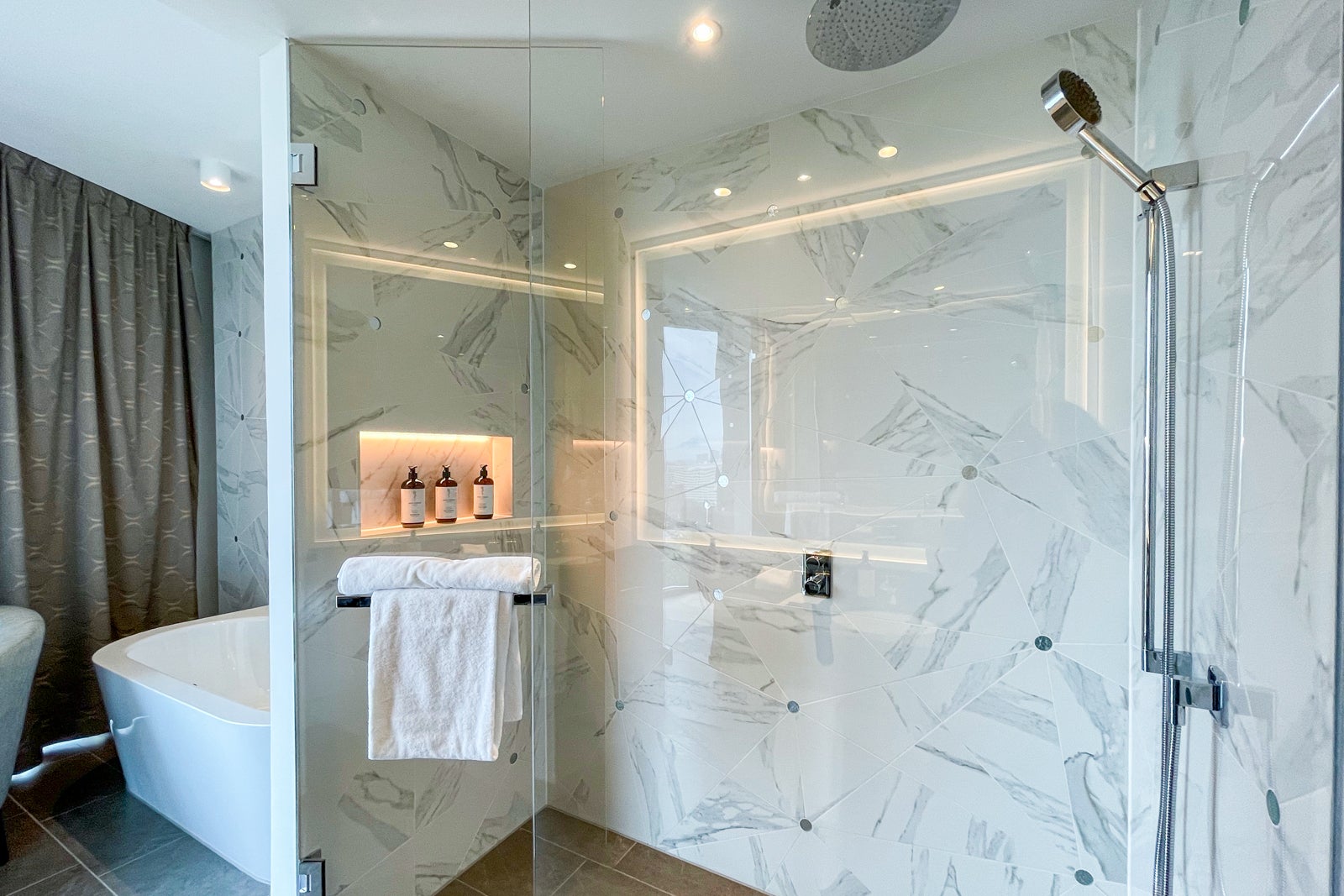 Walk-in shower at Andaz Vienna Executive Suite