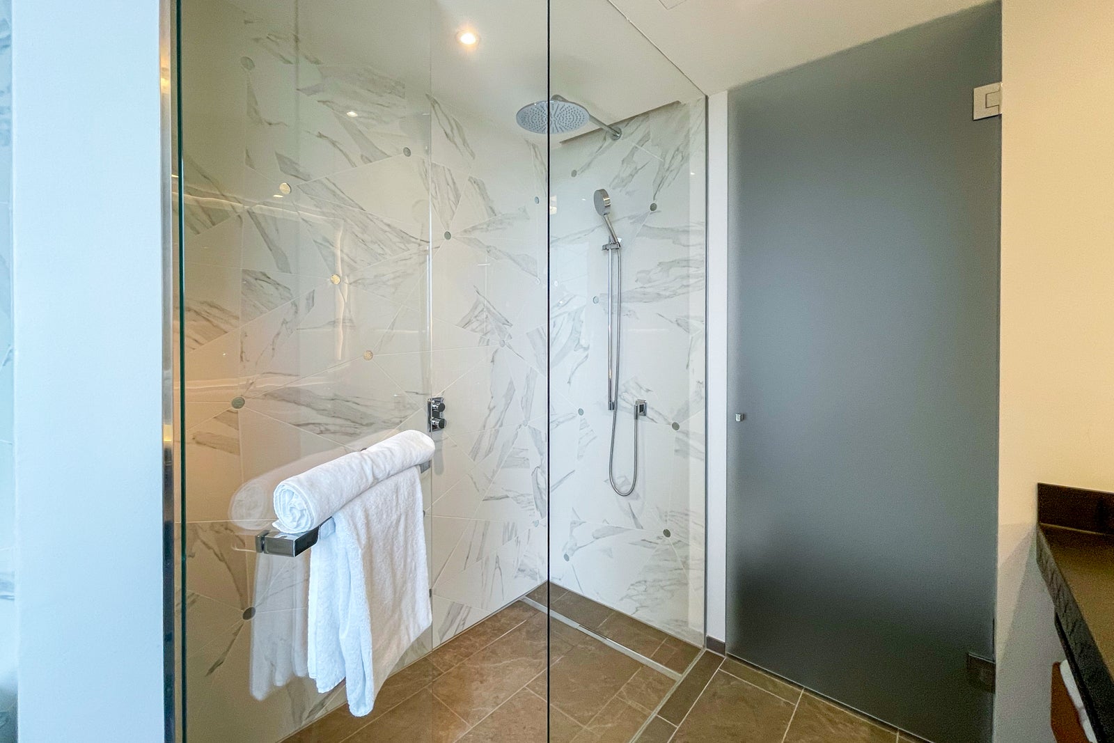 Walk-in shower at Andaz Vienna Executive Suite