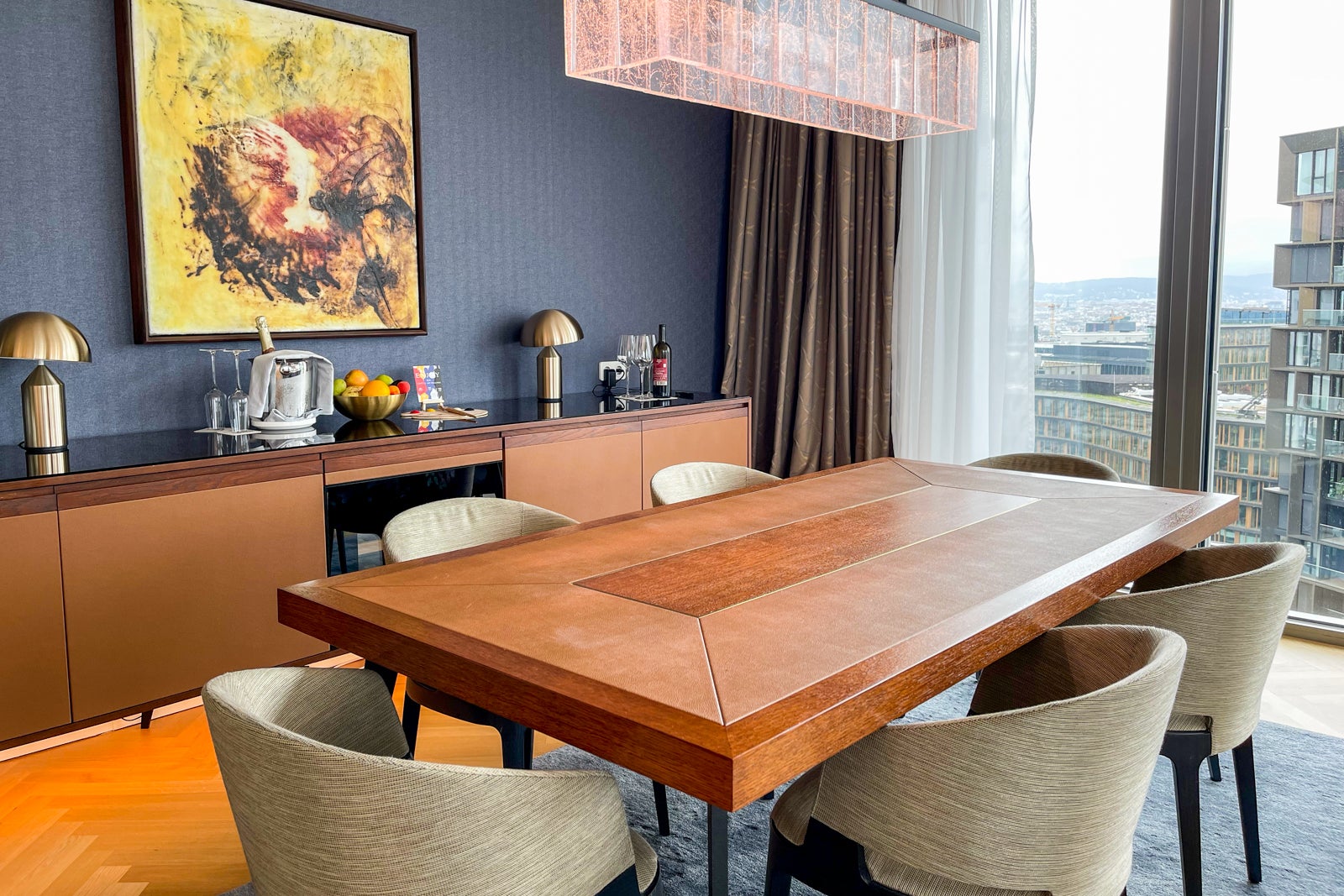 Dining table in the Andaz Vienna Executive Suite