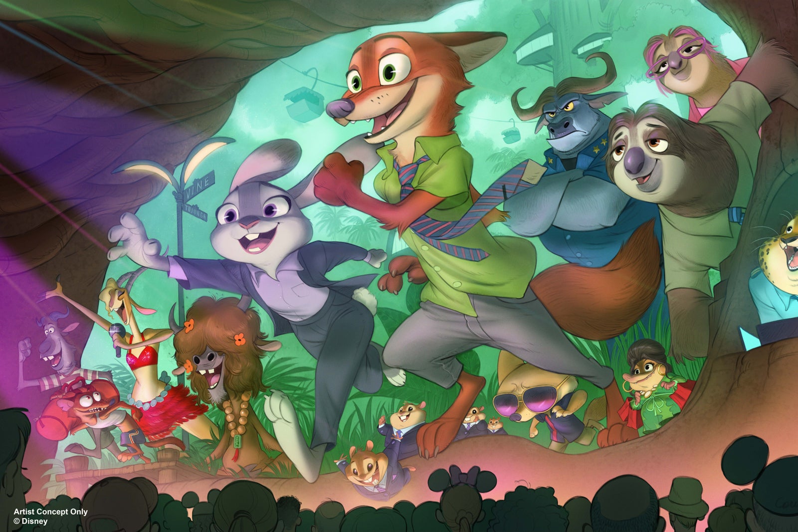 Zootopia-themed attraction concept art