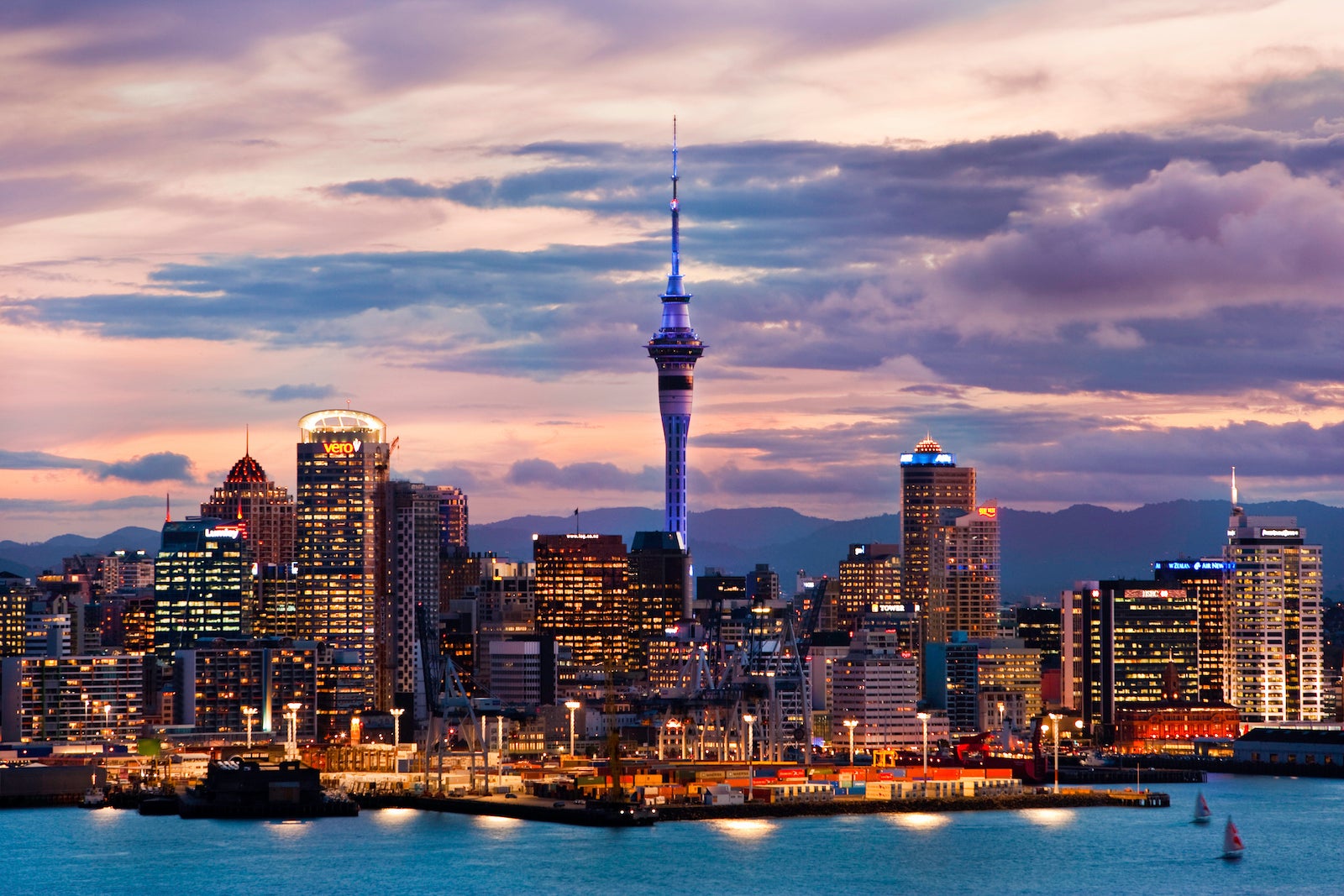 View of the Skyline in Auckland, New Zealand