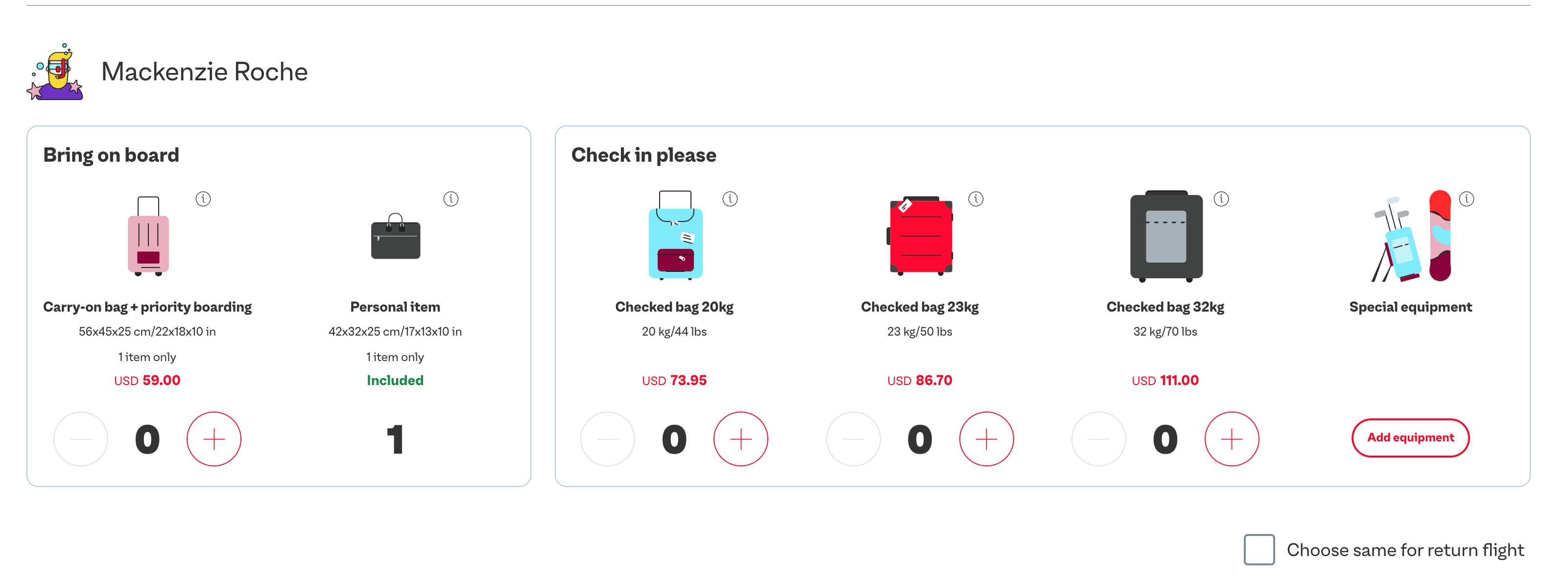 BAGGAGE FEES