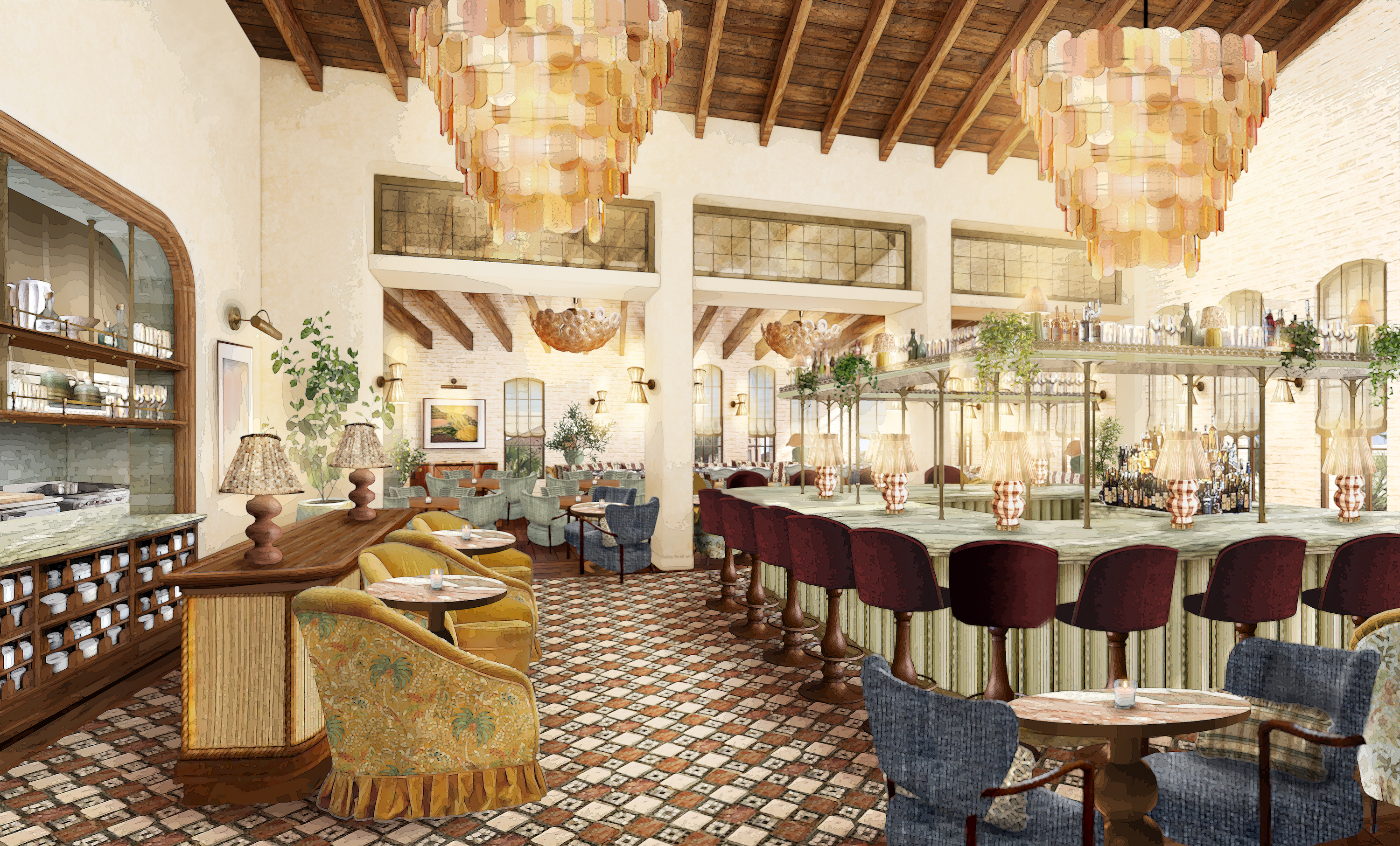 Soho House Charleston Club area - Credit Soho House Design