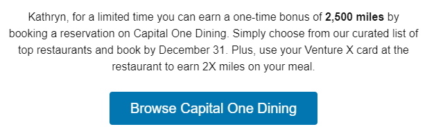 Capital One Dining bonus