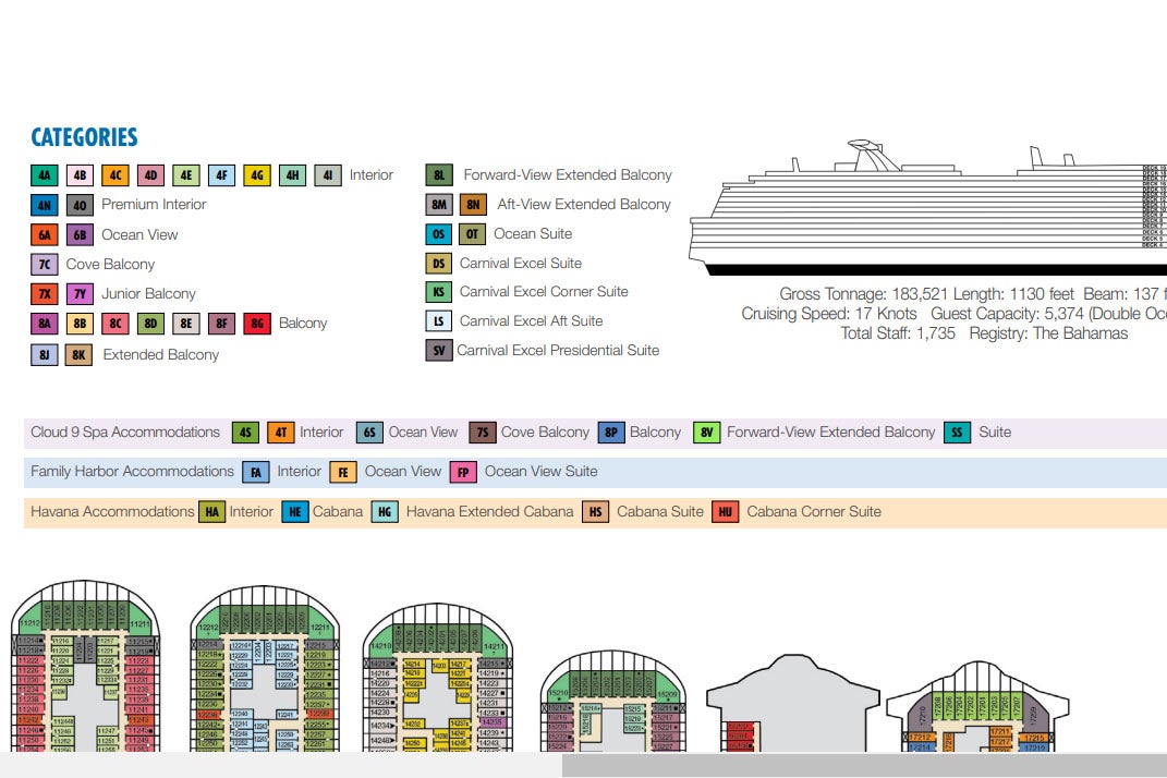 Screenshot of Carnival Celebration deck plans.