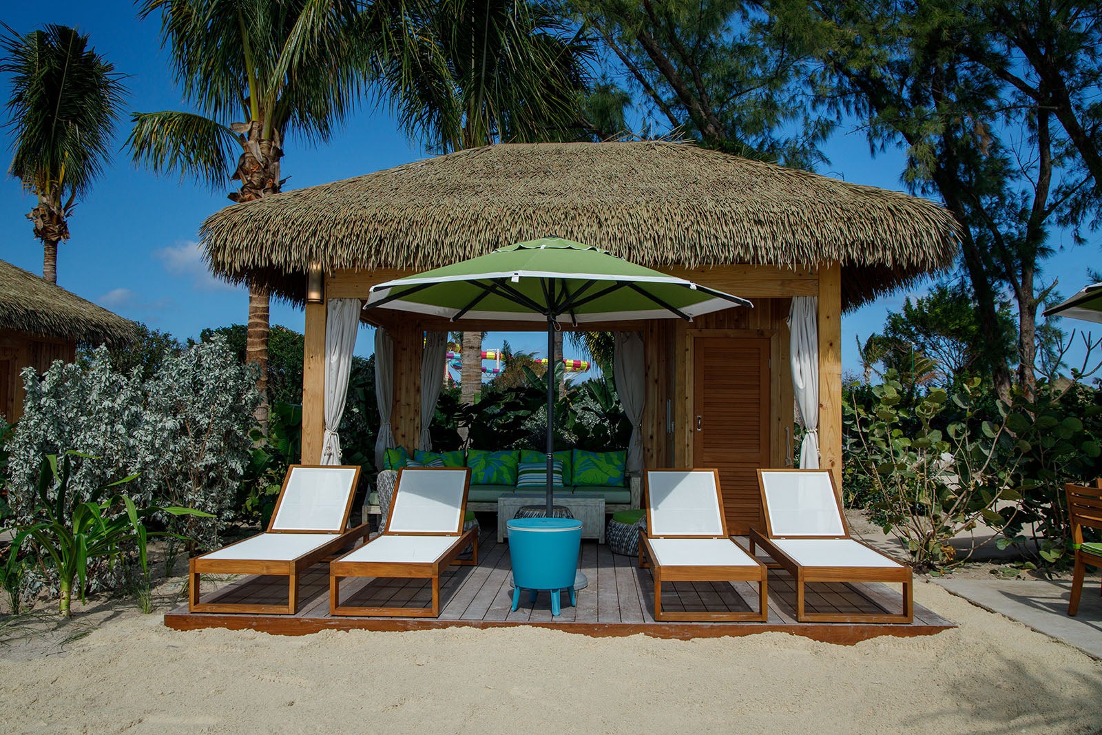 Beach cabana at Coco Beach Club.