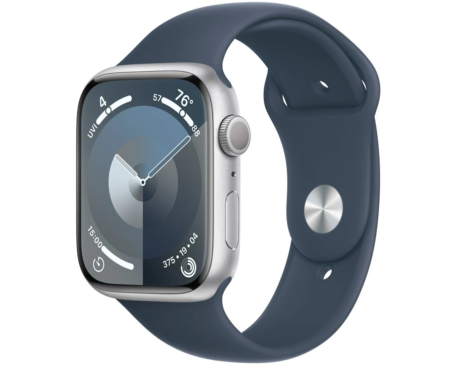 An Apple Watch in midnight blue color