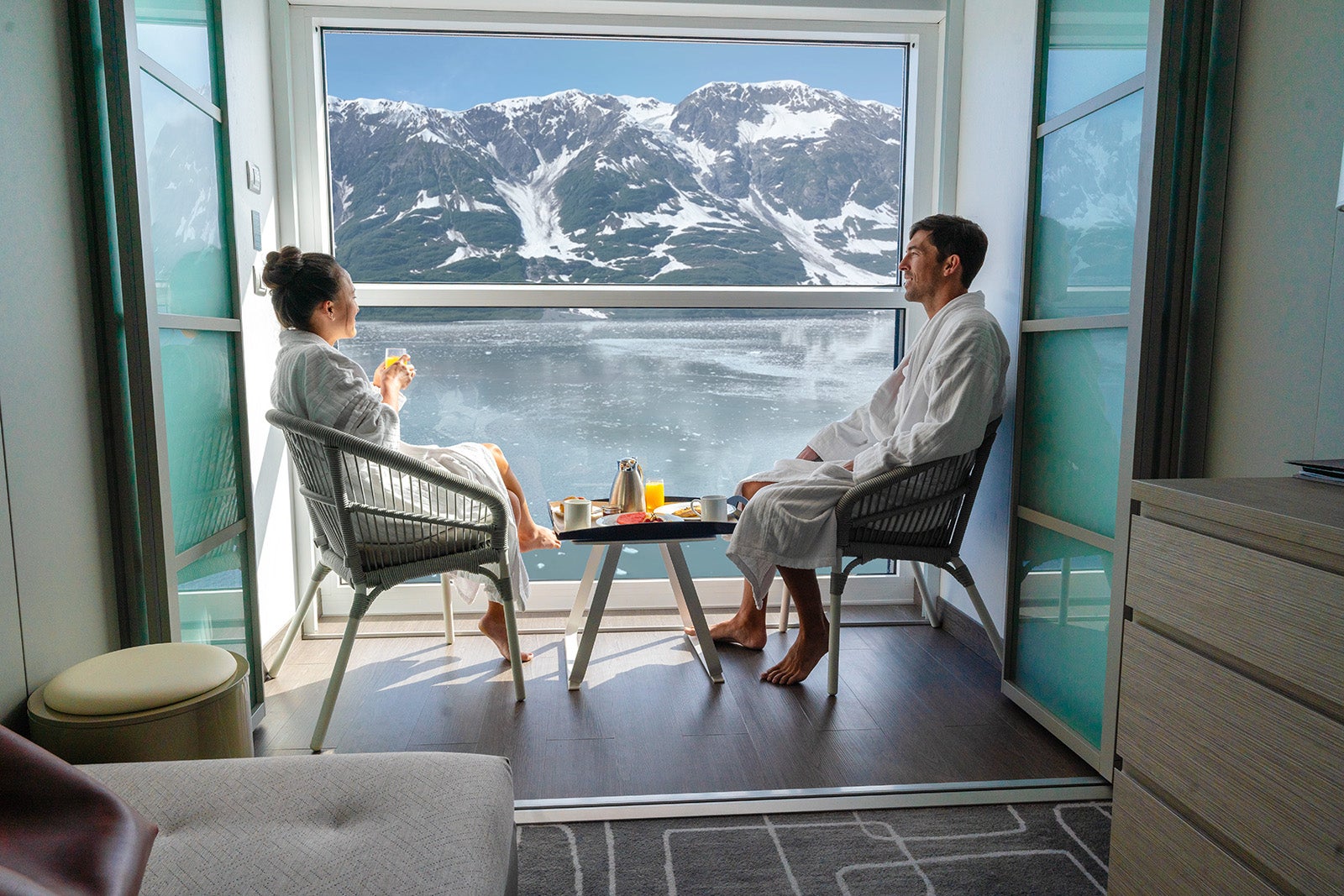 couple on balcony of cruise ship
