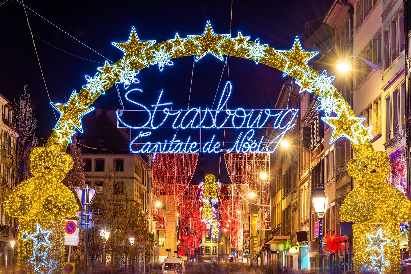 Christmas decorations and lights in Strasbourg, France