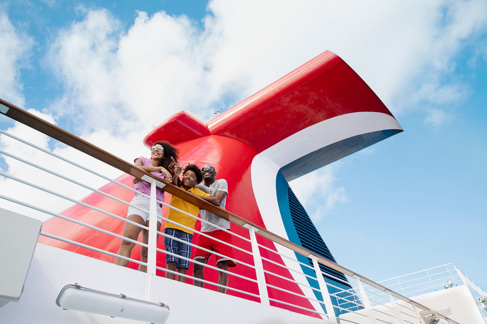 Carnival cruise ship deck and funnel