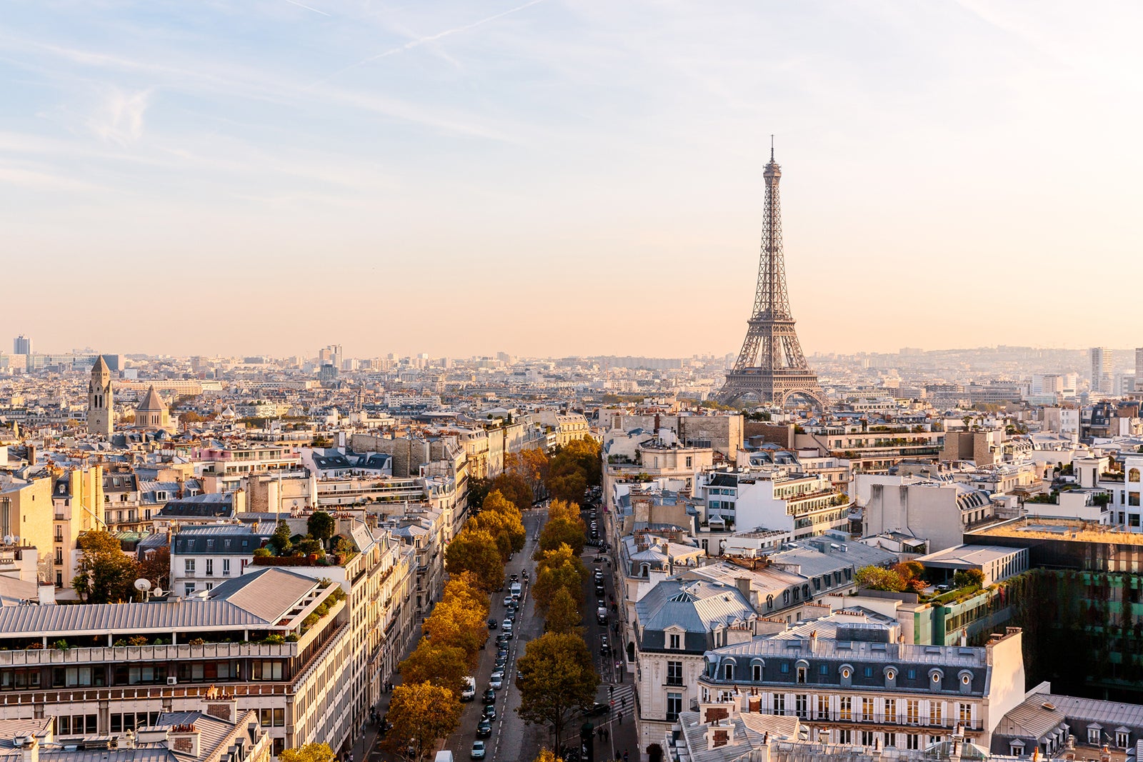 Paris skyline with Eiffel Tower in background