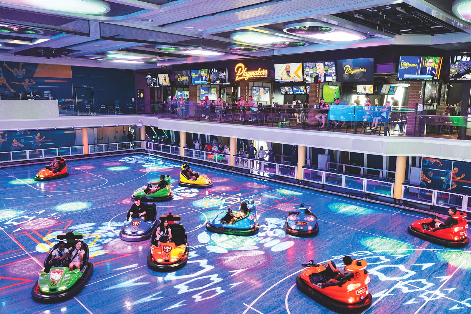 SeaPlex on Odyssey of the Seas with bumper cars.
