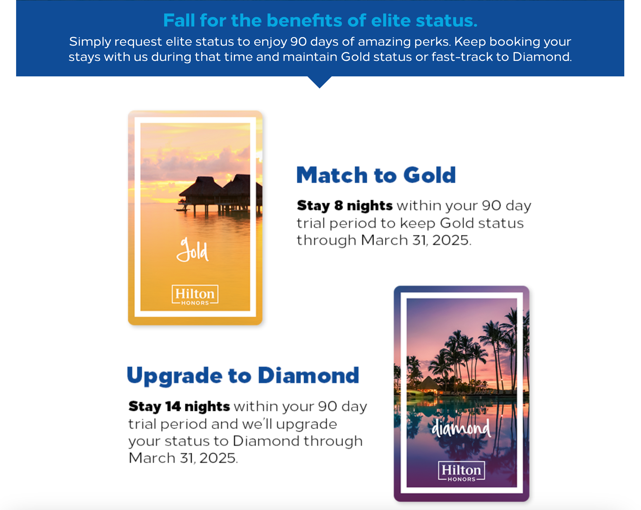 Screenshot of benefits for Hilton Honors