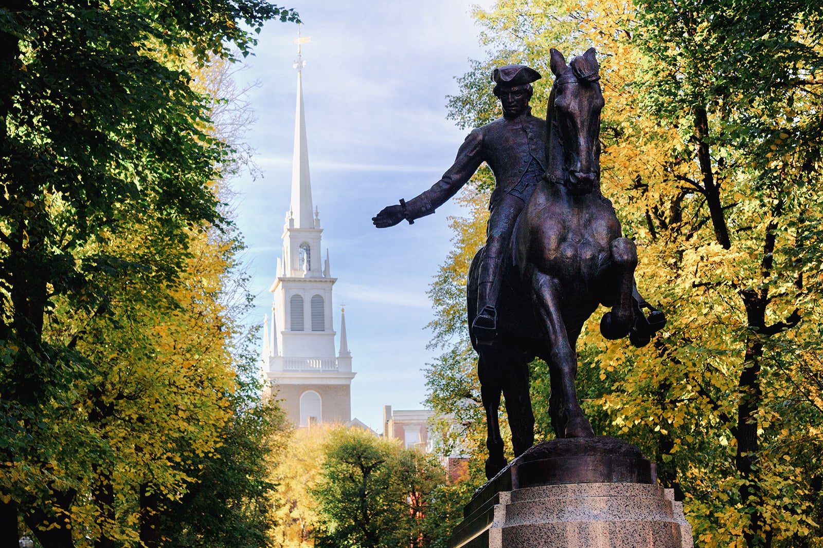 Statue of Paul Revere along Boston's Freedom Trail