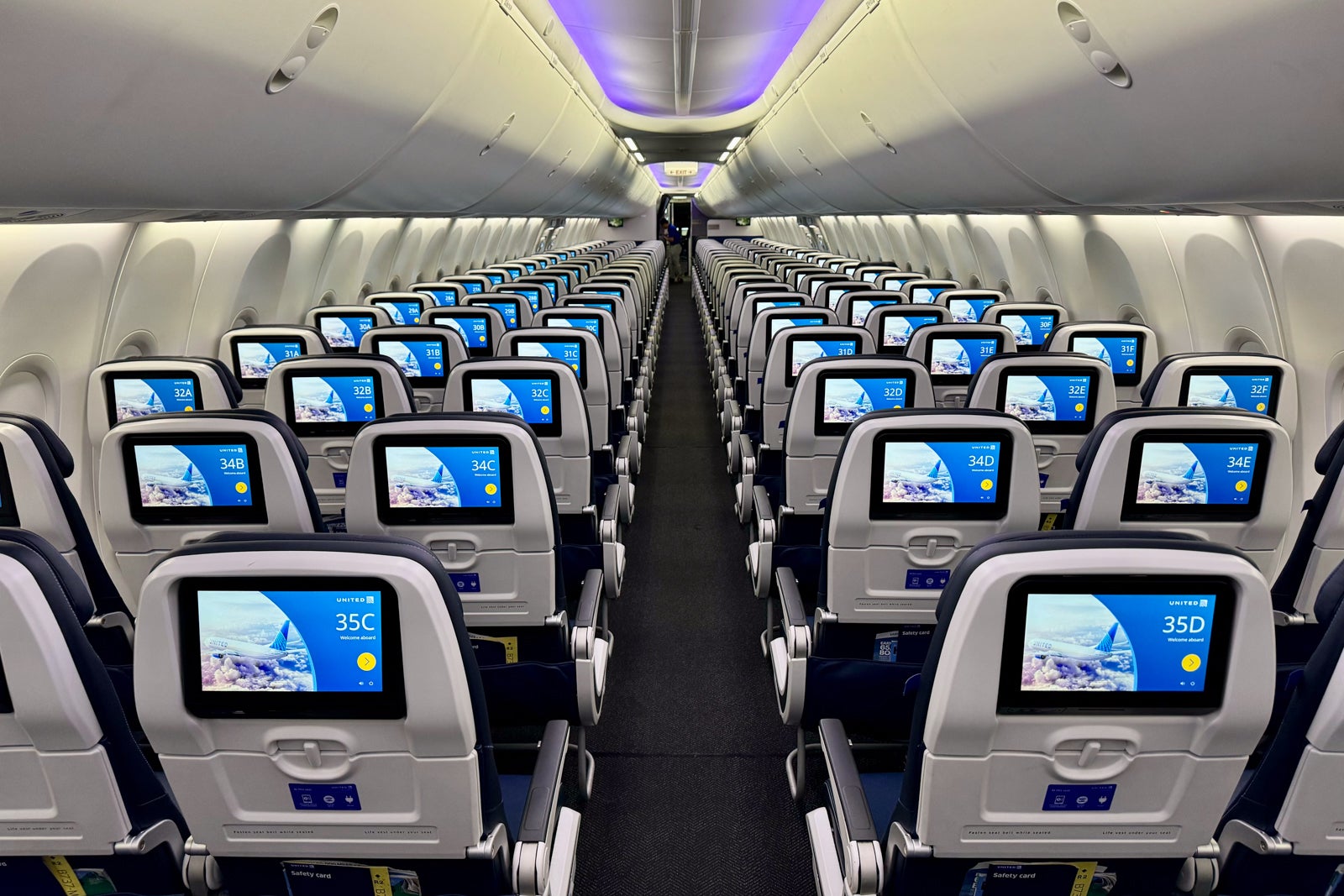 united seat with seatback entertainment screen