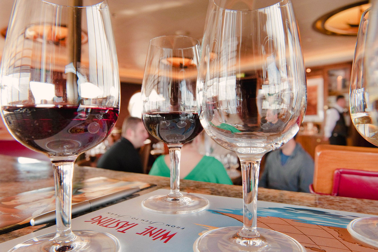 wine tasting glasses on Disney cruise
