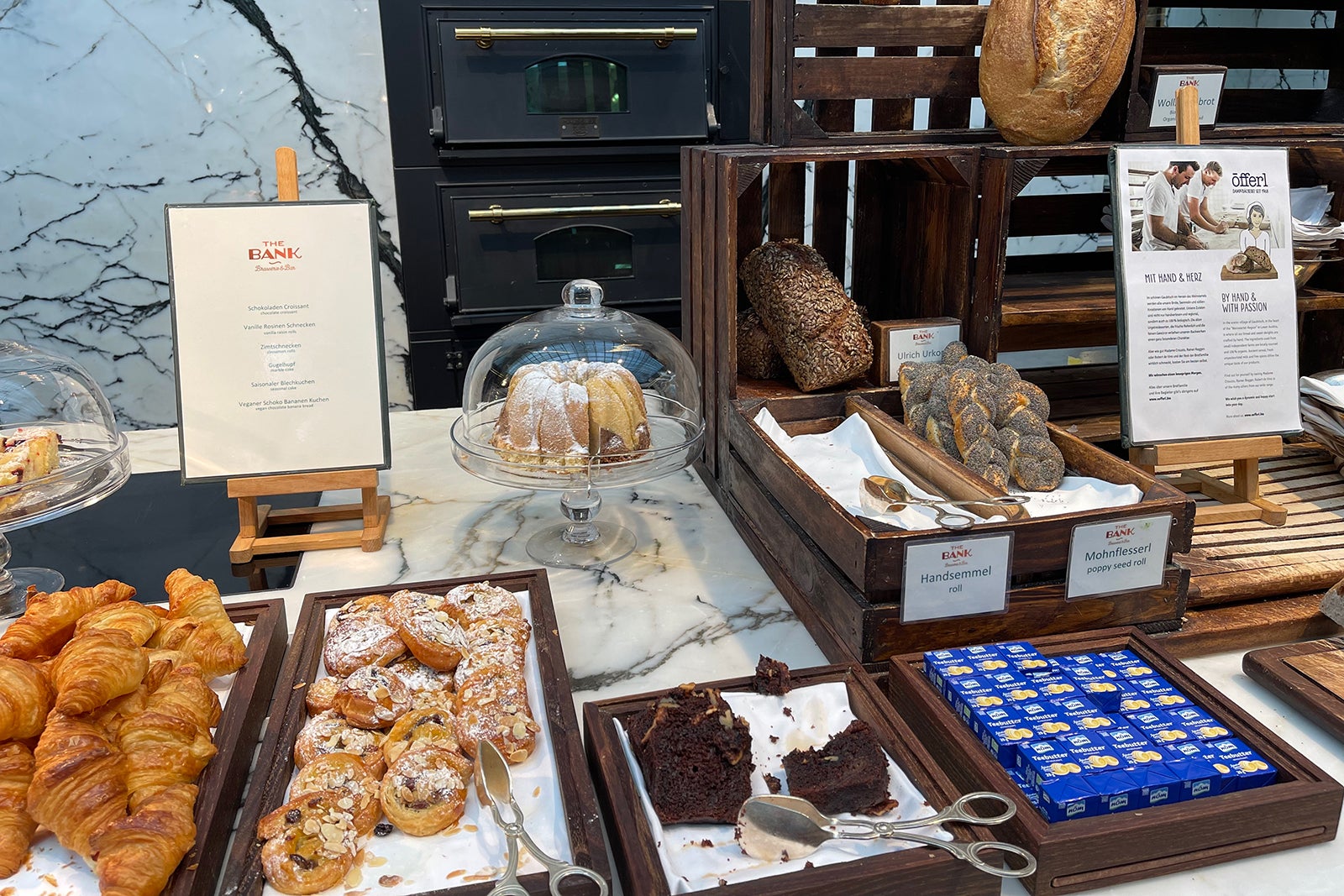 Breads and pastries at the Park Hyatt Vienna breakfast buffet