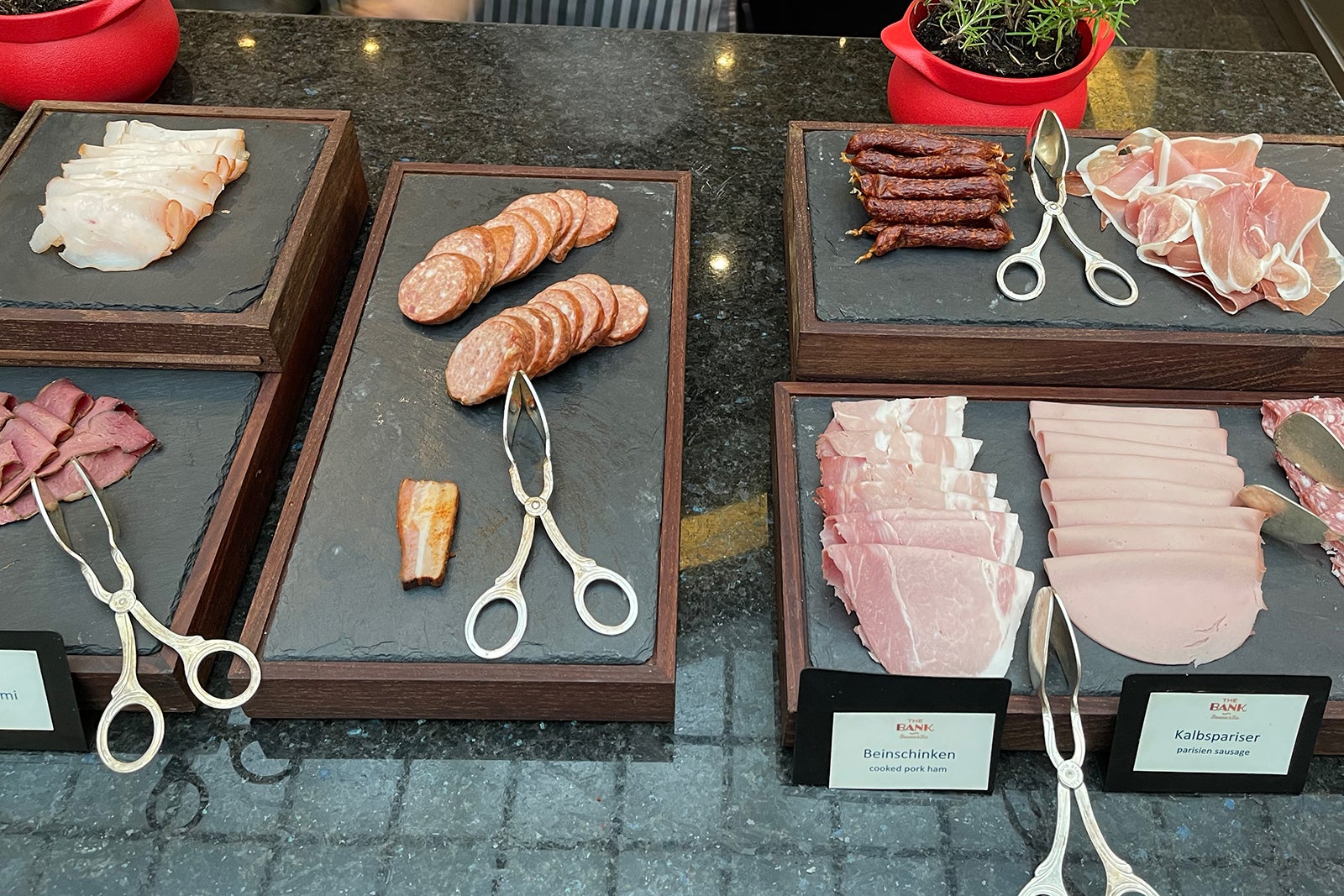 Cold sausages and meats at the Park Hyatt Vienna breakfast buffet