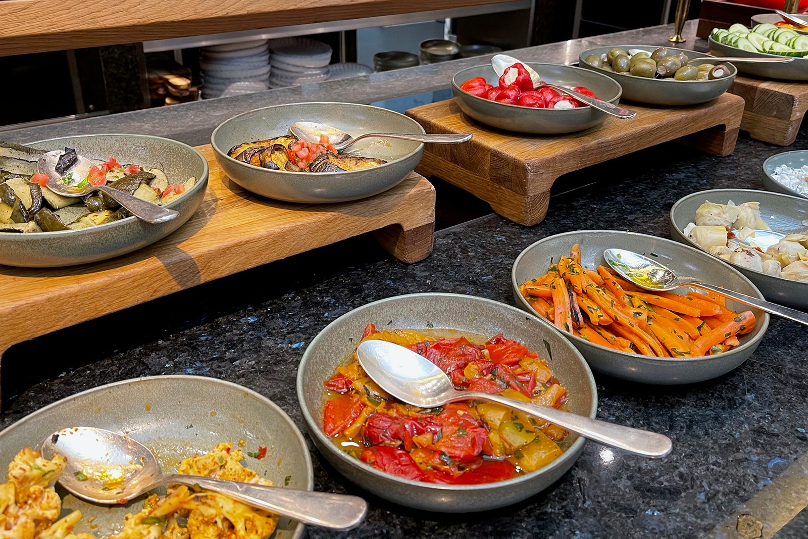 sauted vegetables at the Park Hyatt Vienna breakfast buffet