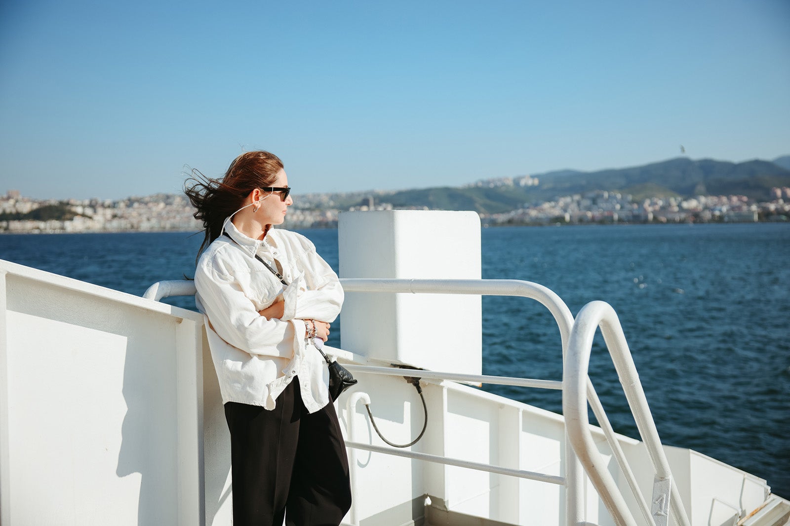 woman on deck of cruise ship
