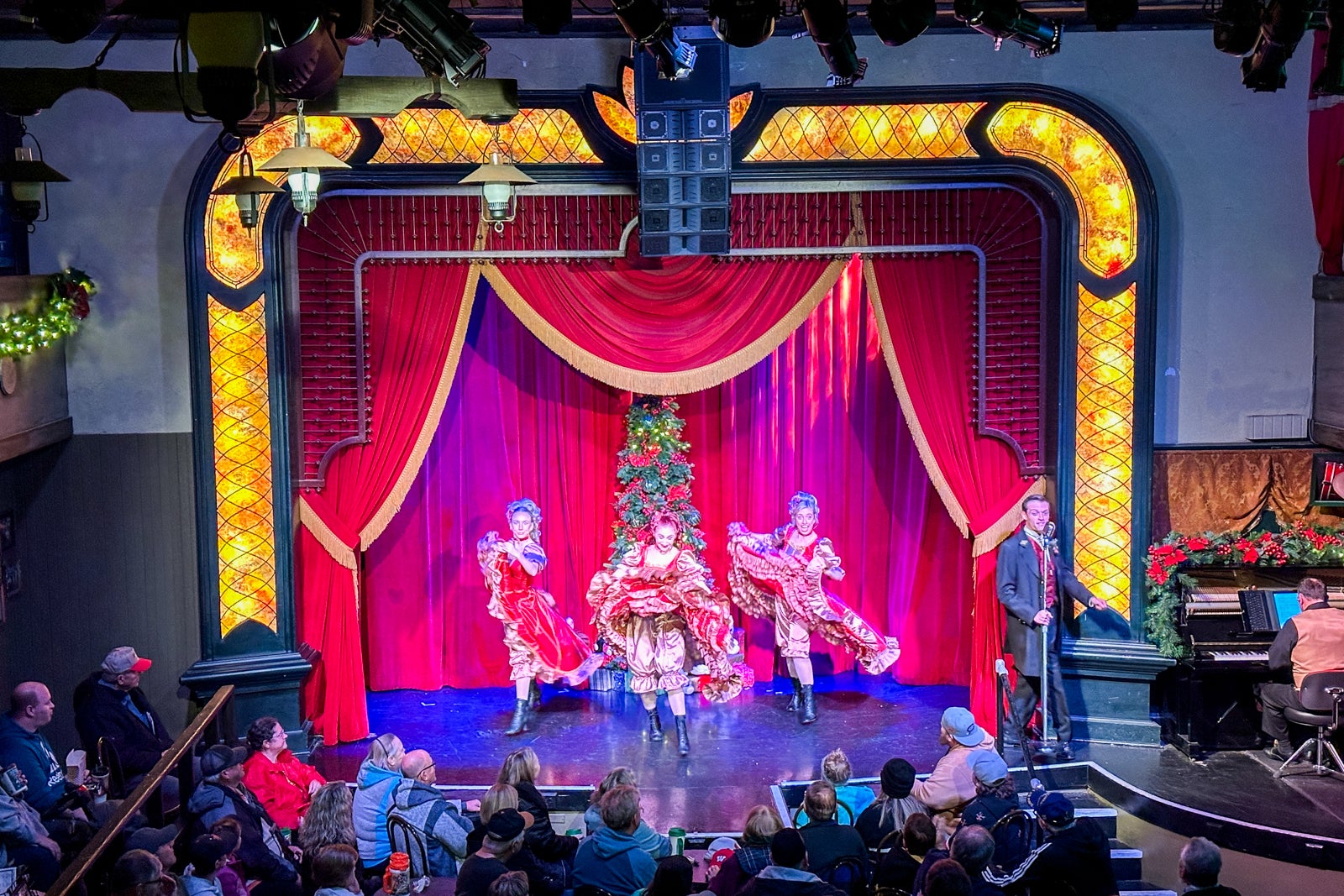 Dancers on a stage at Silver Dollar City