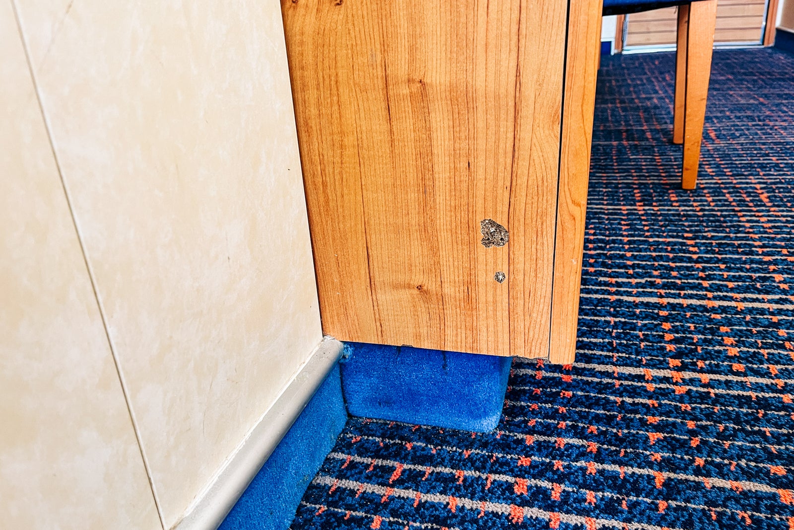 Signs of wear and tear in cabin on Carnival Sunshine