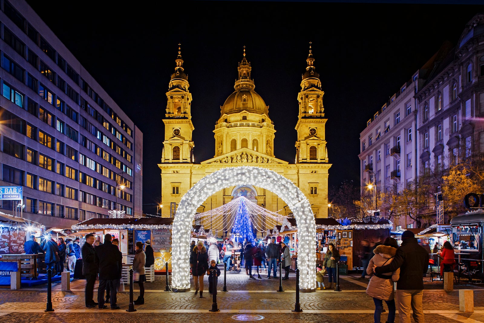 Christmas market in St Stephens Basilica Square.